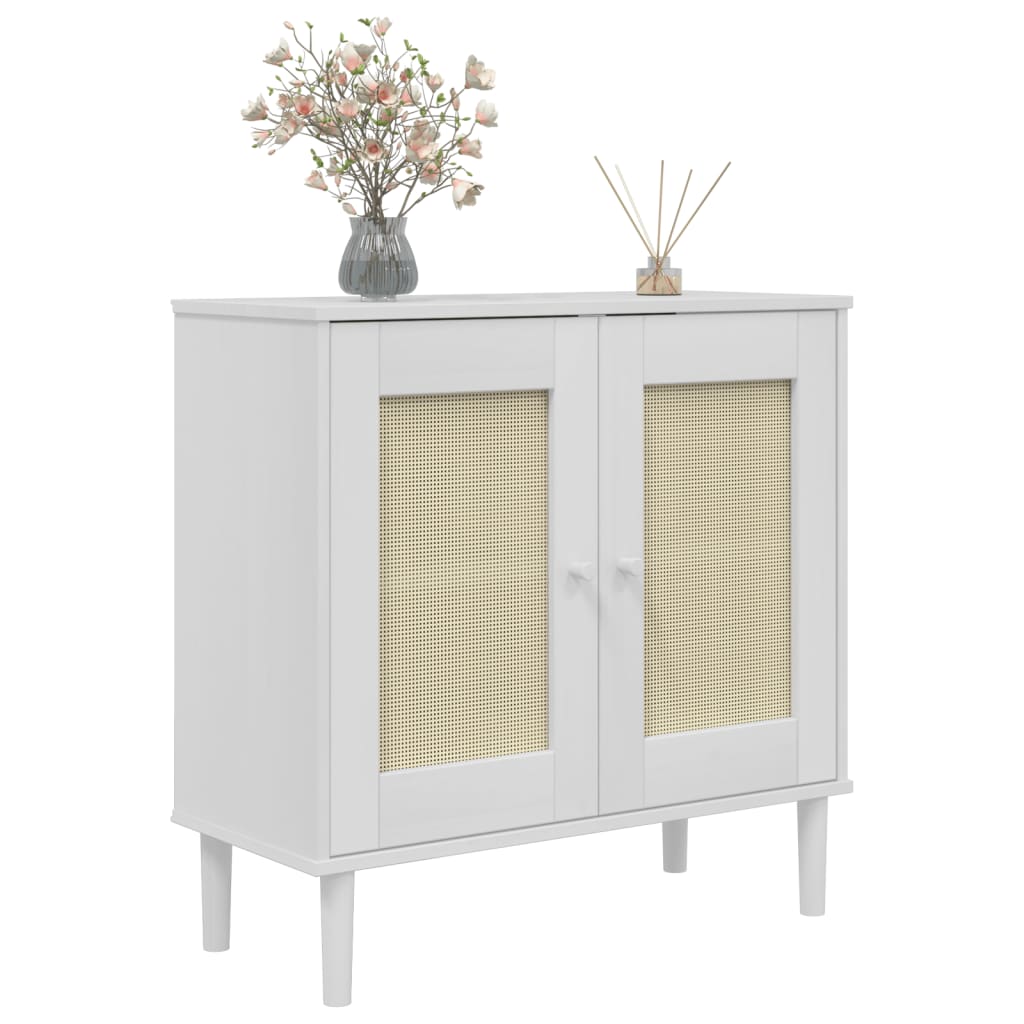 Sideboard Senja Rattan Look 80X35X80 Cm Solid Wood Pine