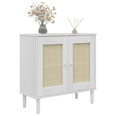 Sideboard Senja Rattan Look 80X35X80 Cm Solid Wood Pine