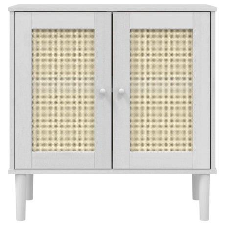Sideboard Senja Rattan Look 80X35X80 Cm Solid Wood Pine