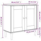Sideboard Senja Rattan Look 80X35X80 Cm Solid Wood Pine