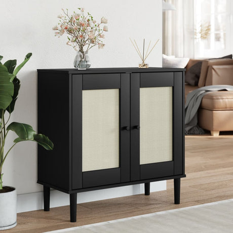 Sideboard Senja Rattan Look 80X35X80 Cm Solid Wood Pine