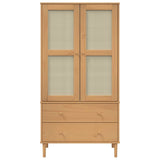 Wardrobe SENJA Rattan Look Brown 90x55x175 cm Solid Wood Pine