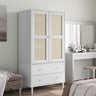 Wardrobe Senja Rattan Look 90X55X175 Cm Solid Wood Pine