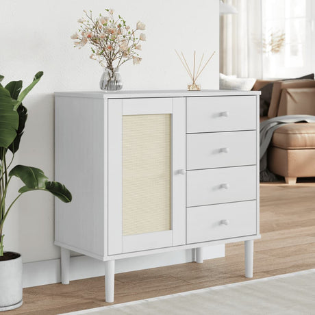 Sideboard Senja Rattan Look 80X40X80 Cm Solid Wood Pine