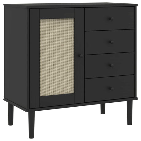 Sideboard Senja Rattan Look 80X40X80 Cm Solid Wood Pine