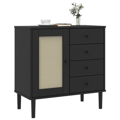 Sideboard Senja Rattan Look 80X40X80 Cm Solid Wood Pine