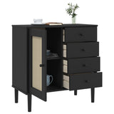 Sideboard Senja Rattan Look 80X40X80 Cm Solid Wood Pine