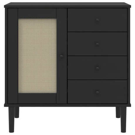Sideboard Senja Rattan Look 80X40X80 Cm Solid Wood Pine
