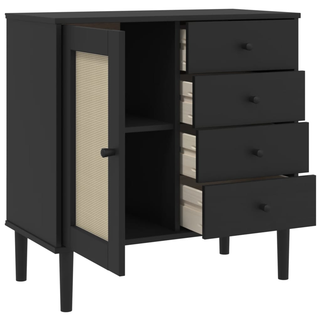 Sideboard Senja Rattan Look 80X40X80 Cm Solid Wood Pine