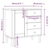 Sideboard Senja Rattan Look 80X40X80 Cm Solid Wood Pine