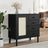 Sideboard Senja Rattan Look 80X40X80 Cm Solid Wood Pine