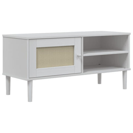 Tv Cabinet Senja Rattan Look 106X40X49Cm Solid Wood Pine