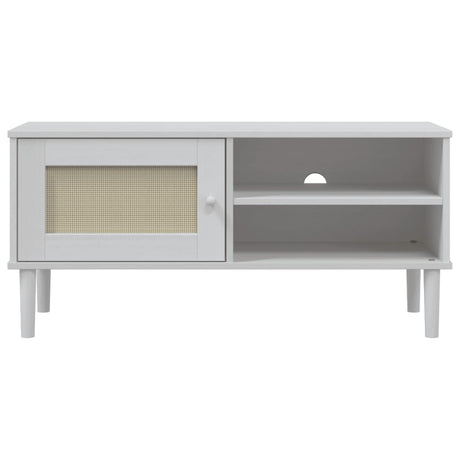 Tv Cabinet Senja Rattan Look 106X40X49Cm Solid Wood Pine