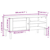 Tv Cabinet Senja Rattan Look 106X40X49Cm Solid Wood Pine