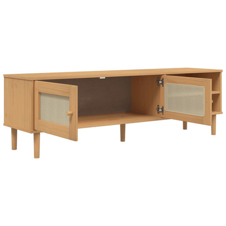 Tv Cabinet Senja Rattan Look 158X40X49Cm Solid Wood Pine