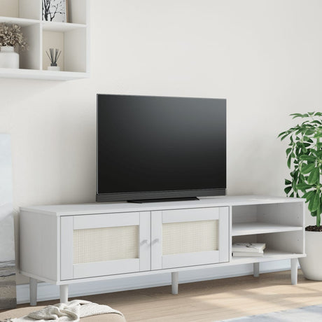 Tv Cabinet Senja Rattan Look 158X40X49Cm Solid Wood Pine