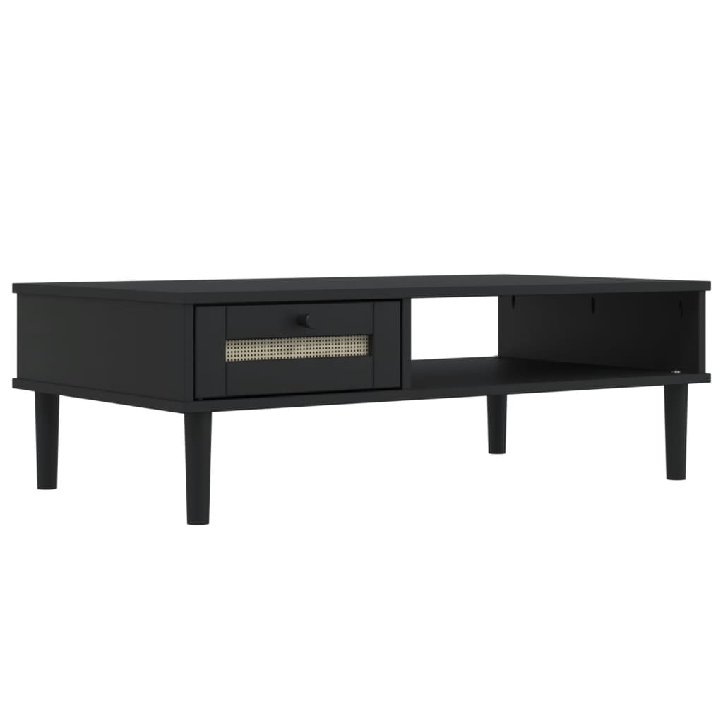 Coffee Table Senja Rattan Look 100X55X33 Cm Solid Wood