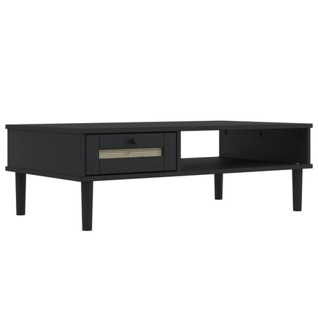 Coffee Table Senja Rattan Look 100X55X33 Cm Solid Wood
