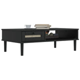 Coffee Table Senja Rattan Look 100X55X33 Cm Solid Wood