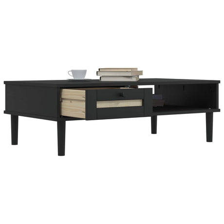Coffee Table Senja Rattan Look 100X55X33 Cm Solid Wood
