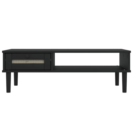 Coffee Table Senja Rattan Look 100X55X33 Cm Solid Wood