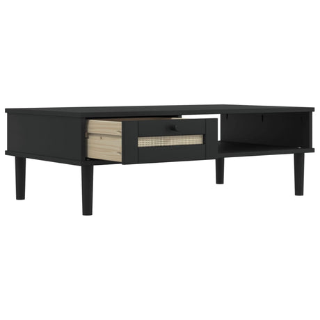 Coffee Table Senja Rattan Look 100X55X33 Cm Solid Wood