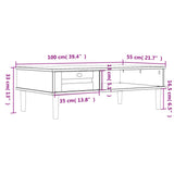 Coffee Table Senja Rattan Look 100X55X33 Cm Solid Wood