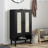 Shoe Cabinet Senja Rattan Look 59.5X35X107 Cm Solid Wood
