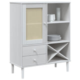 Highboard Senja Rattan Look 90X40X112Cm Solid Wood Pine