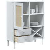 Highboard Senja Rattan Look 90X40X112Cm Solid Wood Pine