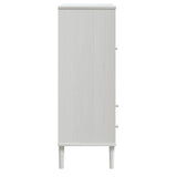 Highboard Senja Rattan Look 90X40X112Cm Solid Wood Pine