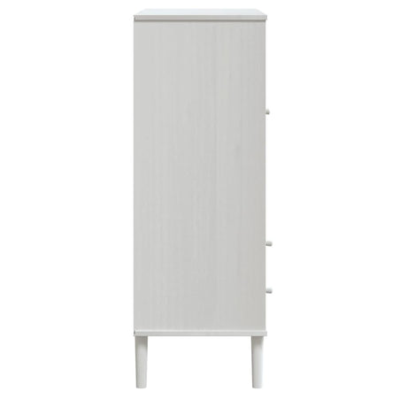 Highboard Senja Rattan Look 90X40X112Cm Solid Wood Pine