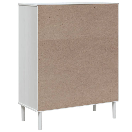 Highboard Senja Rattan Look 90X40X112Cm Solid Wood Pine