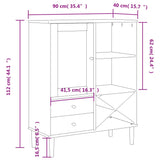 Highboard Senja Rattan Look 90X40X112Cm Solid Wood Pine