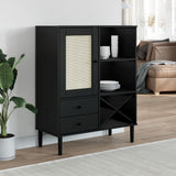 Highboard Senja Rattan Look 90X40X112Cm Solid Wood Pine