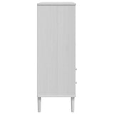 Highboard Senja Rattan Look 90X40X112 Cm Solid Wood Pine