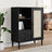 Highboard Senja Rattan Look 90X40X112 Cm Solid Wood Pine