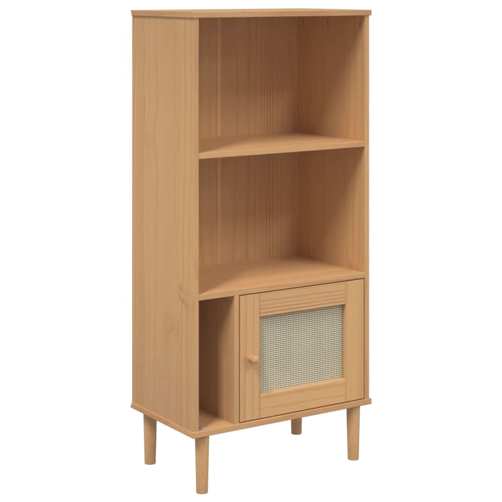 Bookcase Senja Rattan Look 60X35X130 Cm Solid Wood Pine