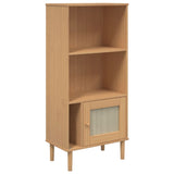 Bookcase Senja Rattan Look 60X35X130 Cm Solid Wood Pine