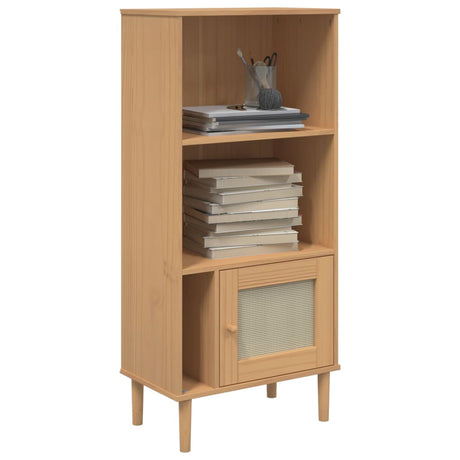 Bookcase Senja Rattan Look 60X35X130 Cm Solid Wood Pine