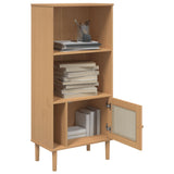 Bookcase Senja Rattan Look 60X35X130 Cm Solid Wood Pine