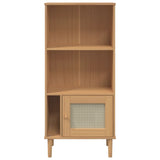 Bookcase Senja Rattan Look 60X35X130 Cm Solid Wood Pine