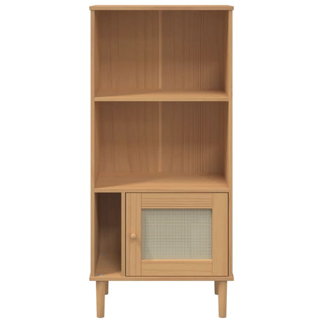 Bookcase Senja Rattan Look 60X35X130 Cm Solid Wood Pine