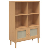 Bookcase Senja Rattan Look 90X35X130 Cm Solid Wood Pine