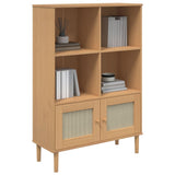Bookcase Senja Rattan Look 90X35X130 Cm Solid Wood Pine