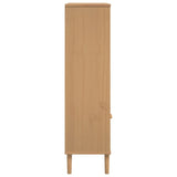 Bookcase Senja Rattan Look 90X35X130 Cm Solid Wood Pine