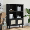 Bookcase Senja Rattan Look 90X35X130 Cm Solid Wood Pine