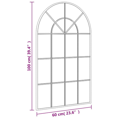 Wall Mirror Black Arch Iron