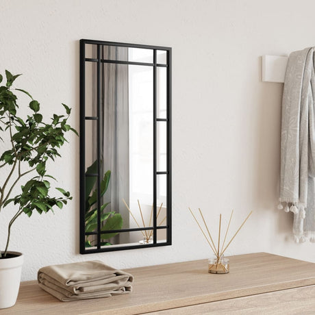 Wall Mirror Black Square Iron