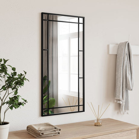 Wall Mirror Black Square Iron